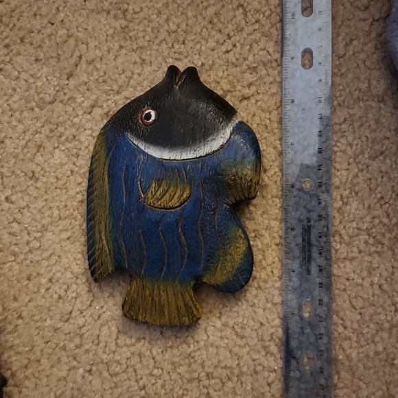 Set of 2 antique wooden fish - Picture 5 of 6